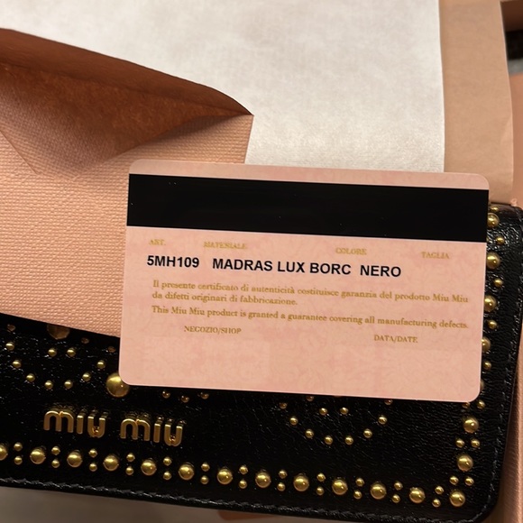 Miu Miu stub black wallet, NWT - Picture 9 of 9